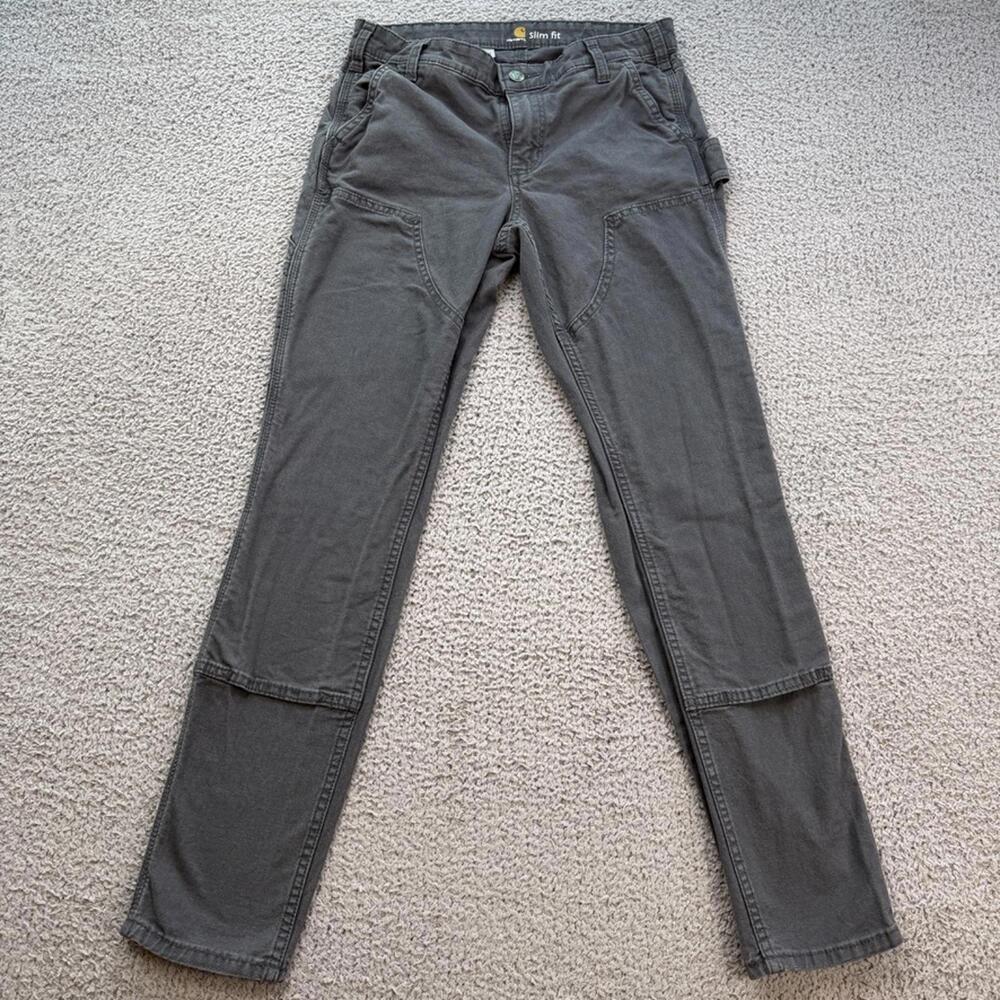 Carhartt Women's Slim Fit Work Pants in Dark Gray